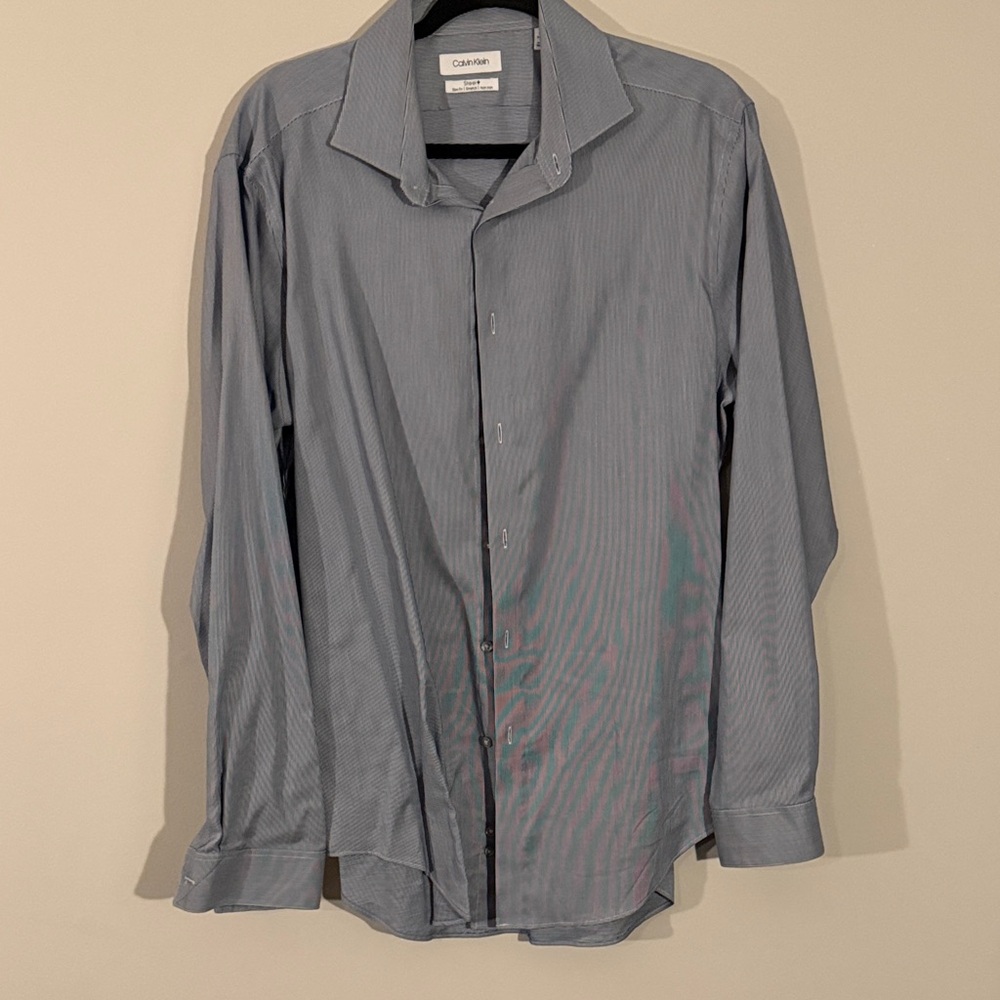 Calvin Klein Black and White Striped Shirt